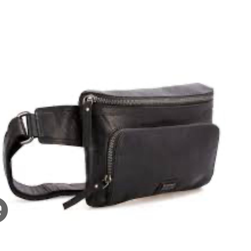 Spikes & Sparrow Black leather Crossbody Sling Bag